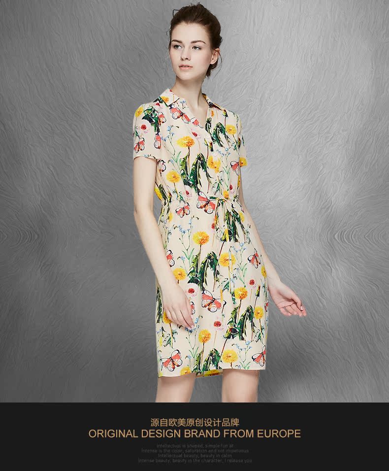 chanel飾顏乳 顏域顏域品牌女裝2020夏季新款高端系帶桑蠶絲真絲印花襯衫連衣裙 chanel首飾
