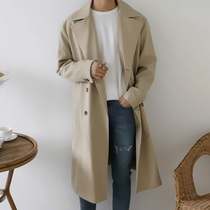 Trench coat new medium and long men's Korean fashion handsome knee loose coat English wind autumn luxury coat