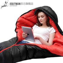 Loutman autumn winter duck down indoor sleeping bag adult outdoor padded single camping travel portable down sleeping bag