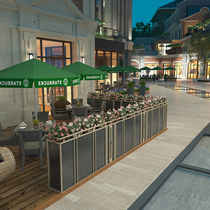 Outdoor wrought iron flower box flower pond planting outside flower trough combination commercial street sales department square partition fence flower bed