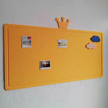 Childrens wall decoration soft film wall exhibition back wall left board kindergarten wall color felt board mounted wooden board according to the scenery board wall