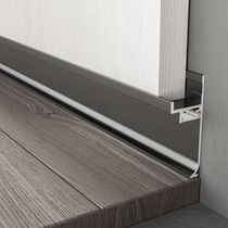 Holding Yong 9cm wallboard wrapping strip Press L background wall I-shaped line skirting line closing aluminum metal strip Black