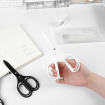 Japan coated fluorine layer air elastic scissors continental version non-viscose stainless steel paper-cut scissors curved blade