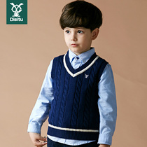 Boy sweater vest in autumn and winter with horse clip