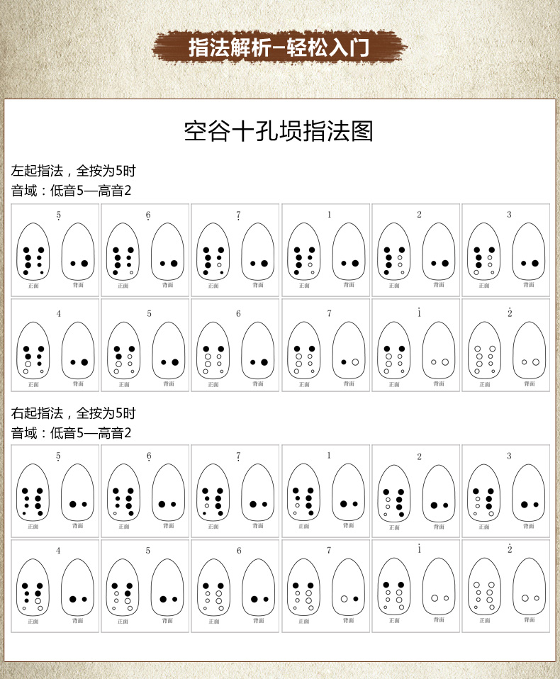 【正品推荐】空谷埙_初学演奏十孔鱼埙gf调好吹初学乐器