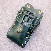 Retro Rivet Scissors Bag Personality Cut Hair Stylist Hairstylist Scissors Pocket Skewed Pet Beauty Hair Kit New