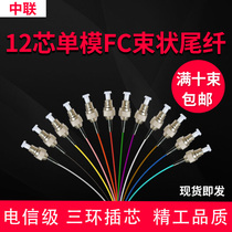 Telecom-grade new 12-core FC bundle pigtail single-mode FC round head bundle round pigtail multi-color