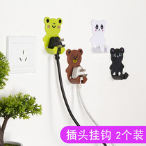 Put the plug paste hook Wall storage glue hang power cord plug bracket Kitchen appliance wire stick hook