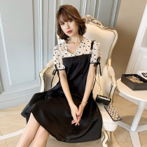 Audrey large size 2021 summer belly cover loose thin skirt Small fragrance fashion age-reducing foreign style dress