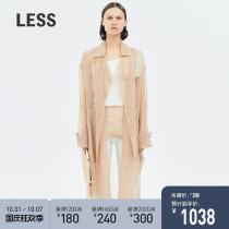 LESS windbreaker summer simple long sleeve elegant long silk thin coat womens 292220050