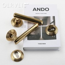 Italy imports pure copper silent gold European door handle Nordic retro key chrome plated silver modern door lock
