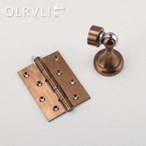 OLRVLI pure copper thickened page brass matte rose gold drawing door suction red bronze hinge