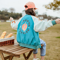 Girls coat spring and autumn 2021 New Korean version of net red jacket autumn coat childrens big girl foreign boy baseball uniform