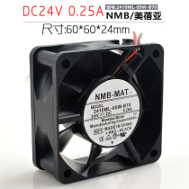 NMB 2410ML-05W-B70 6025 6CM 24V 0 25A two-wire double ball cooling fan