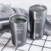 Japanese style stainless steel beer cup Water cup Double-layer mouth cup Non-vacuum insulation cold insulation thermos cup Handy cup