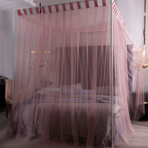 Retro mosquito net palace household princess wind 1 5m1 8 bed curtain 1 2 grain tent floor bracket encryption thickened European style