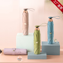 Left all nano umbrellas female reverse folding shrink sunny and rain dual-use mens students small and portable vehicle triple-fold umbrella