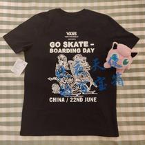 VANS 2019 World Skateboarding Day pure black cotton sweat-absorbing sports skateboard short-sleeved T-shirt