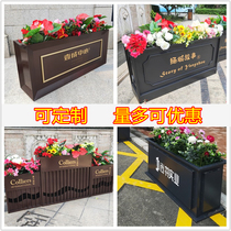 Outdoor wrought iron box combination flower trough hotel indoor commercial street rectangular flower stainless steel planting trough