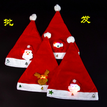  Christmas activities Luminous Christmas hat Dress up non-woven Santa Claus Facebook hat Holiday supplies Small gifts