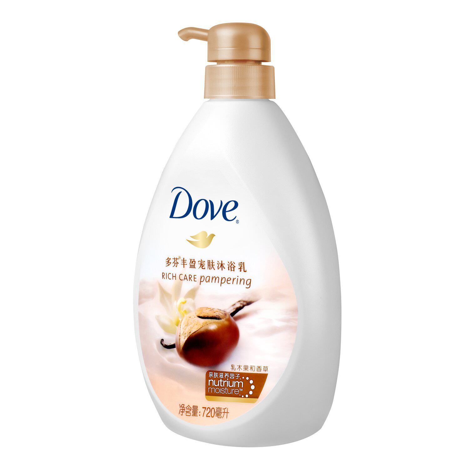 多芬沐浴露丰盈宠肤沐浴乳乳木果和香草720ml 滋润保湿