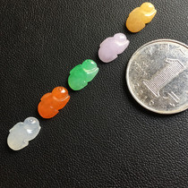 Already Fulai jewelry leak Myanmar natural ice multicolor Jade Rabbit jade bracelet naked stone creative inlay