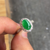 Fulaite price Myanmar A natural Old Pit Ice seed yellow Yang green floating color small boutique jade lady ring egg noodles