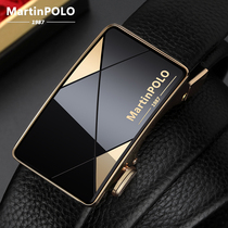 Paul mens leather strap new genuine leather automatic buckle young man upscale belt pure cow leather briefs with men