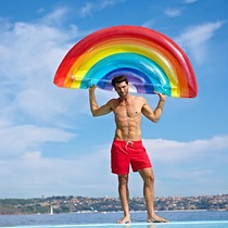 (New product) original inflatable rainbow floating row floating bed King Glory Xiao Qiao with rainbow fan-shaped floating row