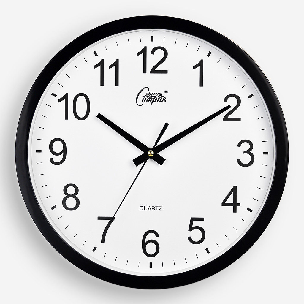 康巴丝客厅静音挂钟 现代卧室创意石英钟 时尚宜家简约办公钟表