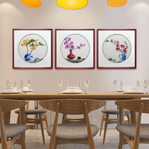 Su Embroidery Finished finished with frame Restaurant decoration Painted embroidery imitation handmade Yarn Embroidered book house True silk Shu embroidered hanging painting