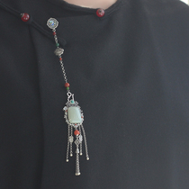 Dani original like a dream | S925 sterling silver and Tian Jade Hanfu cheongsam pendant retro pendant necklace