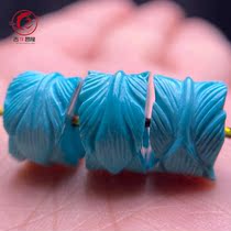 Turquoise with bead pendant high porcelain feather carved piece raw ore bead round bead card wingwen playwingbracelet DIY accessories