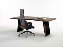 American retro solid wood table desk iron computer table conference table casual table iron plate table desk