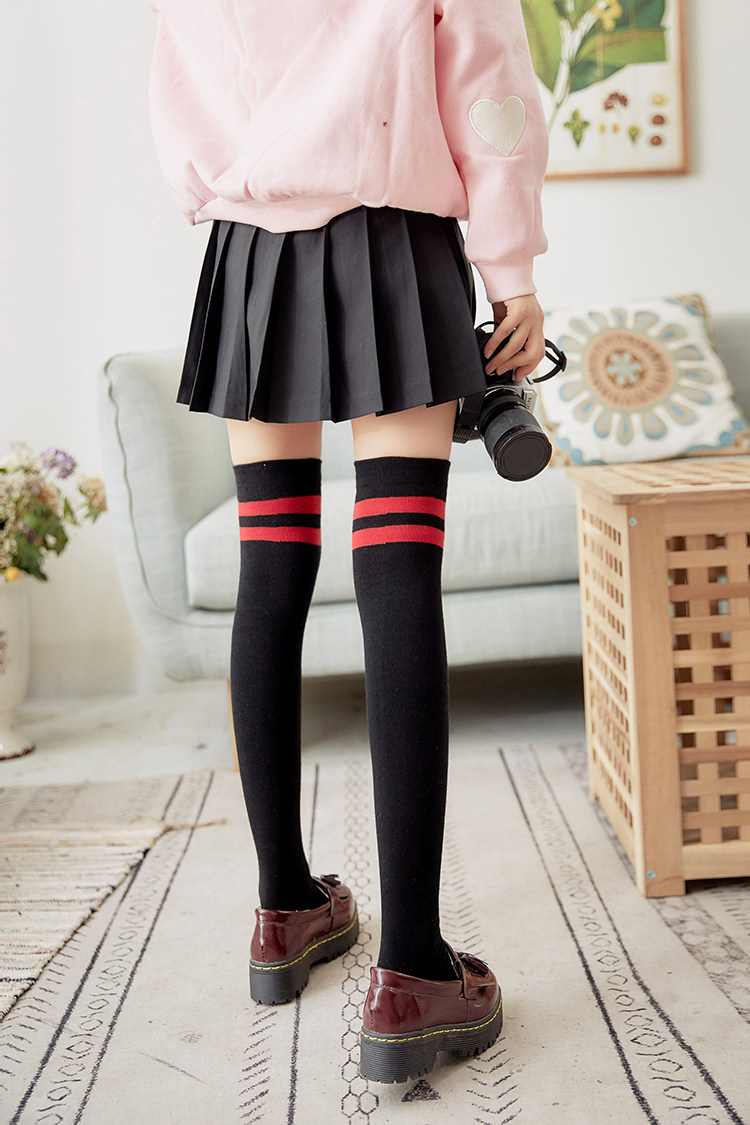 淘宝百搭女日系韩长袜过膝袜网红明星款