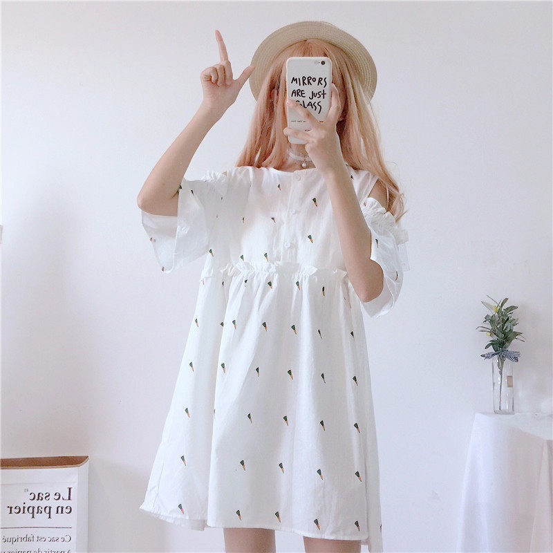 实拍实价 小清新可爱萝卜露肩连衣裙-m.s studios原依启蒙6308#32.00