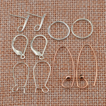 925 sterling silver accessories spring ear hook aperture earrings square ear hook Pearl crystal accessories DIY earring accessories