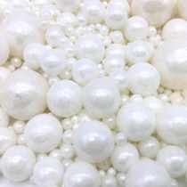 Cake decoration color sugar beads sugar chips cartoon sugar edible size white beads ice cream cream baking 500g