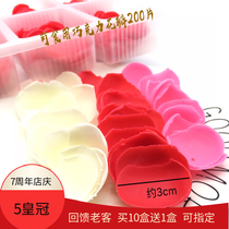 Cake chocolate petals decorative piece insert rose petals surrounding Edge 200 pieces pink white flower pieces 4 boxes