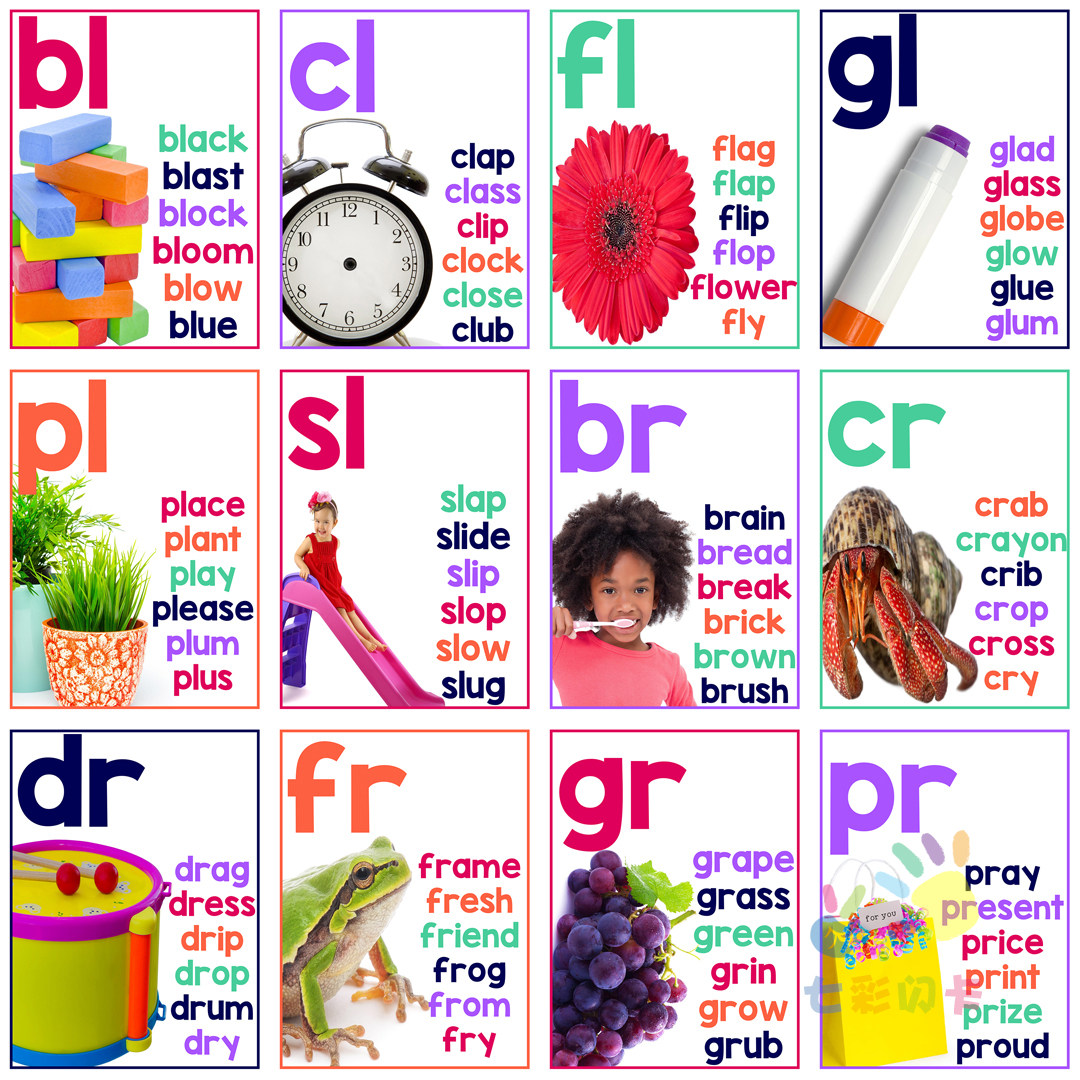 英语自然拼读单词卡片101基础词根实景照片英文教师启蒙学具闪卡