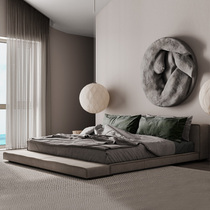 Italian minimalist bed master bedroom double bed Nordic cloth bed light luxury technology cloth bed modern simple small apartment bed