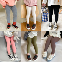Girls cotton elastic leggings 2021 Autumn Spring foreign baby little pants Joker slim long pants tide