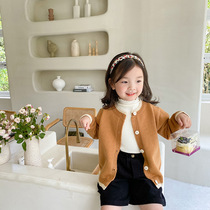 kai mother girl sweater 2021 new spring and autumn baby sheep sweater coat childrens foreign cardigan tide