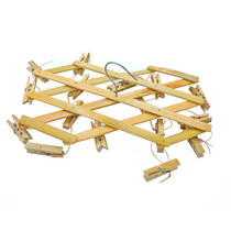 16 multi-purpose Bamboo trousers rack 16 clip multi-purpose rack sock rack can move bamboo drying hanger