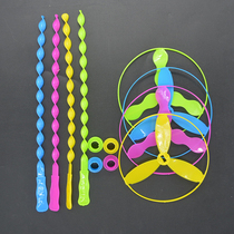 Hand-pushed UFO Feitian Childrens Outdoor Creative Toy Plastic Bamboo Dragonfly Frisbee Flying Wheel