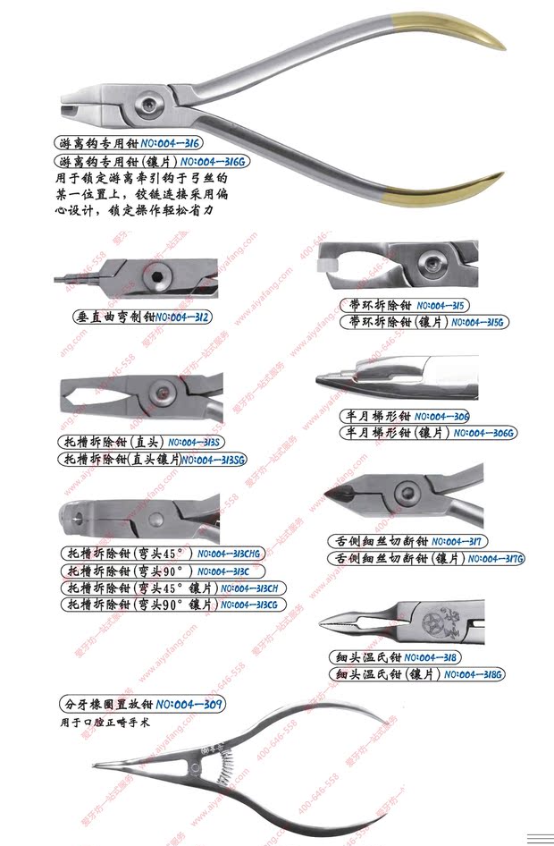 上海伟荣星齿 正畸钳 舌侧细丝切断钳 镶片