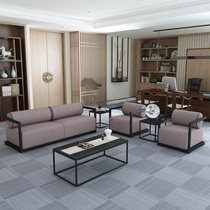 Manufacturer direct marketing brief modern business New Chinese office cloth art can be booked for genuine leather thick Western leather office sofa