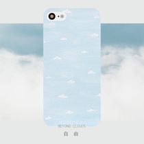 (South Mountain Institute) ins original cloud water color sky blue phone shell art fresh shell iphone8 x xs