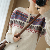 New sweater sweater with loose retro cashmere knitting coat
