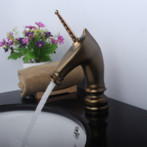 All copper black antique golden basin hot and cold faucet horse head shaped European wash basin hot and cold faucet